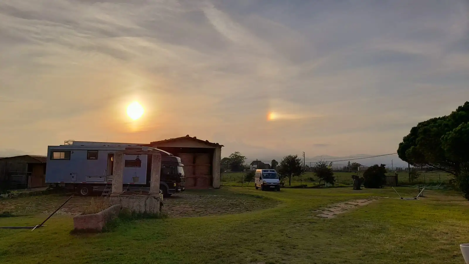 Ranch bei Sonnenuntergang